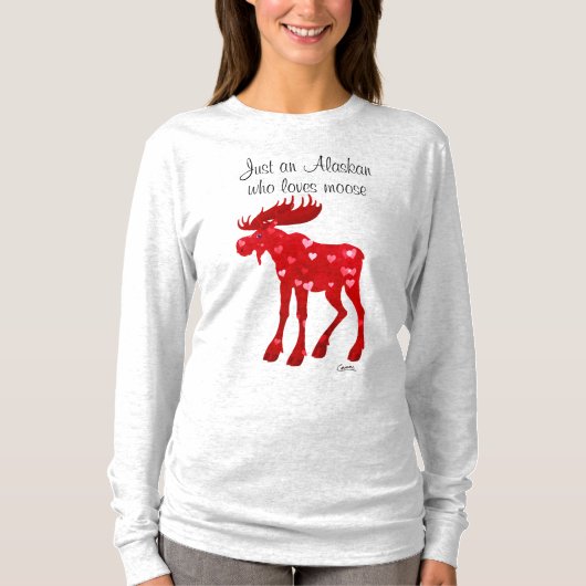 Alaskan Who Lieben Moose - Long Sleeve T - Shirt (Vorderseite)