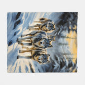Alaskan Wild Wolf Pack Fleecedecke (Vorderseite (Horizontal))