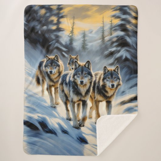 Alaskan Wild Wolf Pack Sherpadecke (Vorderseite)