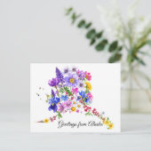 Alaskan Wildflowers Greeting Card Postkarte (Stehend Vorderseite)
