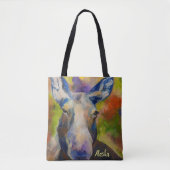 Alaskan Wildlife Moose & Fireweed Tasche mit ALASK (Vorderseite)