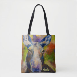 Alaskan Wildlife Moose & Fireweed Tasche mit ALASK