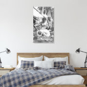 Alaskan Woman Making Snowschuhe Fotografie Leinwanddruck (Insitu (Schlafzimmer))