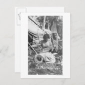 Alaskan Woman Making Snowschuhe Fotografie Postkarte (Vorne/Hinten)