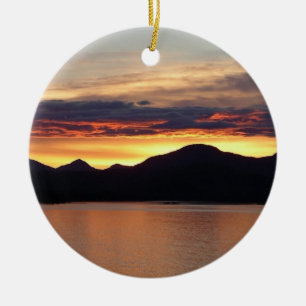 Alaskanischer Sonnenuntergang I Schöne Alaska-Foto Keramikornament