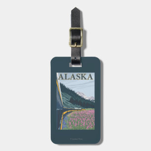 AlaskaRailroad und Fireweed-Vintage Reise Gepäckanhänger