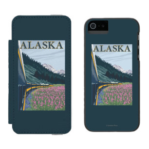AlaskaRailroad und Fireweed-Vintage Reise Incipio Watson™ iPhone 5 Geldbörsen Hülle