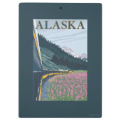 AlaskaRailroad und Fireweed-Vintage Reise Klemmbrett (Rückseite)