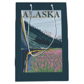 AlaskaRailroad und Fireweed-Vintage Reise Mittlere Geschenktüte (Vorderseite)