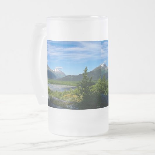 Alaska's Exit Glacier Valley Mattiert Glass Beer M Mattglas Bierglas (Vorderseite Links)