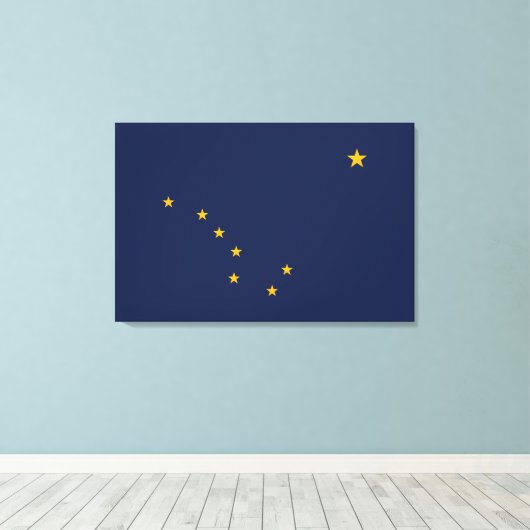 Alaska's Flag Wrapped Canvas Leinwanddruck (Insitu (Holzboden))