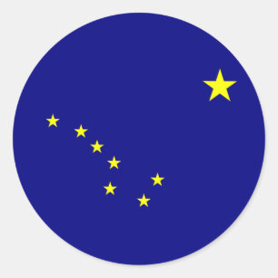 Alaskas Flagge Runder Aufkleber