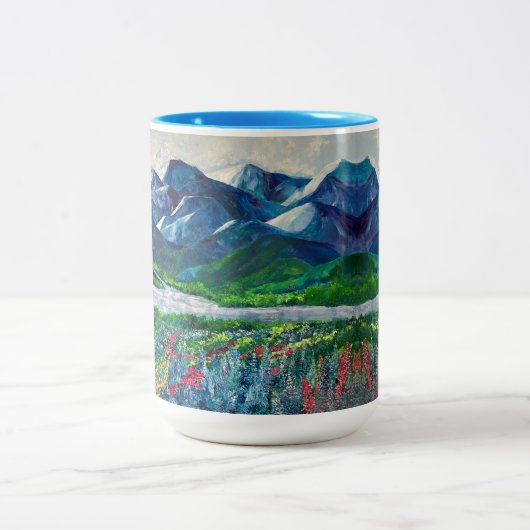 Alaska's Mountains & Fireweed 15oz Tasse (Mittel)