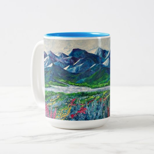 Alaska's Mountains & Fireweed 15oz Tasse (Vorderseite Links)