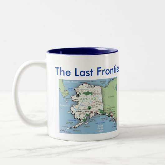 Alaskasymbole u. -karte zweifarbige tasse (Links)