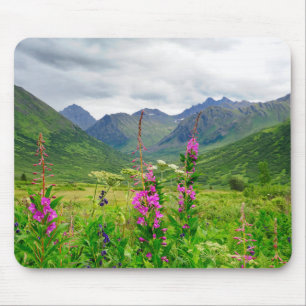 Alaskatal Wildblumen Mousepad