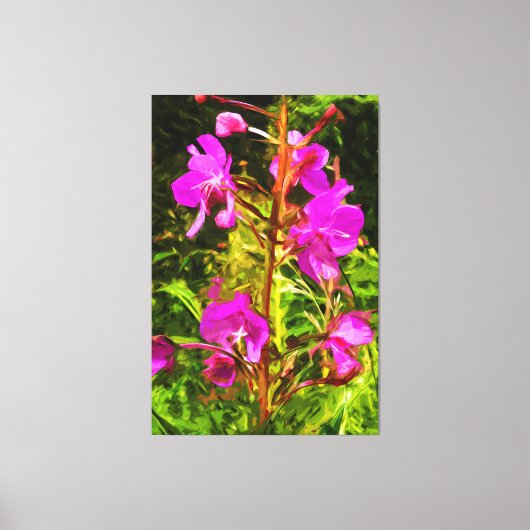 Alaskische Fireweed-Rosa-Wildblume abstrakt Leinwanddruck (Vorderseite)