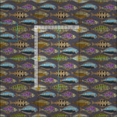 Alaskische Heilbuttdämmerung Stoff (Kachel)