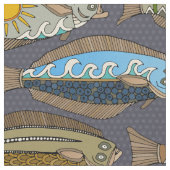 Alaskische Heilbuttdämmerung Stoff (Nahaufnahme)