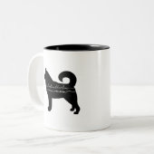 Alaskische Klee Kai Mama-Silhouette Zweifarbige Tasse (Vorderseite Links)