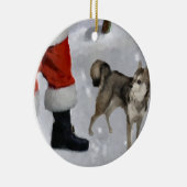 Alaskische Klee Kai Weihnachtsgeschenke Keramikornament (Rechts)