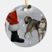 Alaskische Klee Kai Weihnachtsgeschenke Keramikornament (Vorne)