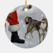 Alaskische Klee Kai Weihnachtsgeschenke Keramikornament (Hinten)