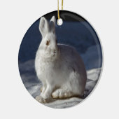 Alaskische Snowshoe-Hasen Keramik Ornament (Links)
