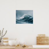 Alaskische stürmische Meere Aquarell Poster (Küche)