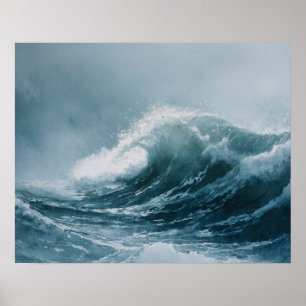 Alaskische stürmische Meere Aquarell Poster