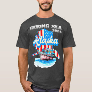 Alaskischer Angelbootfahrer Alaska Fisch Beringmee T-Shirt