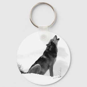 Alaskischer Bauholz-Wolf-Schlüsselanhänger Schlüsselanhänger
