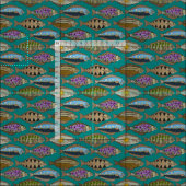 Alaskischer Heilbutt aquamarin Stoff (Kachel)