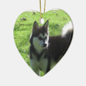 Alaskischer Klee Kai Hund Keramikornament (Links)