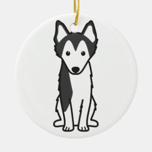 Alaskischer Klee Kai HundeCartoon Keramikornament