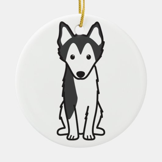 Alaskischer Klee Kai HundeCartoon Keramikornament (Vorne)