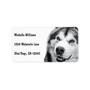 ALASKISCHER MALAMUTE ADRESSAUFKLEBER