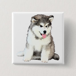 Alaskischer Malamute Button