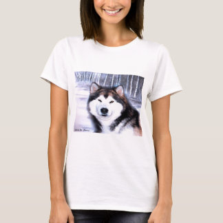 Alaskischer Malamute-Entwurf durch Künstler T-Shirt