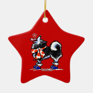 Alaskischer Malamute-Fang eine Schneeflocke Keramikornament