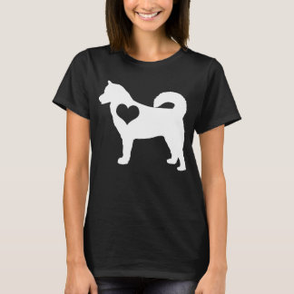 Alaskischer Malamute-Herz-Dunkelheits-T - Shirt