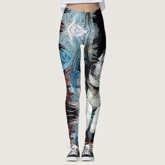 Alaskischer Malamute-HundeLeggings Leggings (Vorderseite)