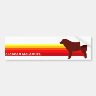 Alaskischer Malamute mit Streifen-Autoaufkleber Autoaufkleber
