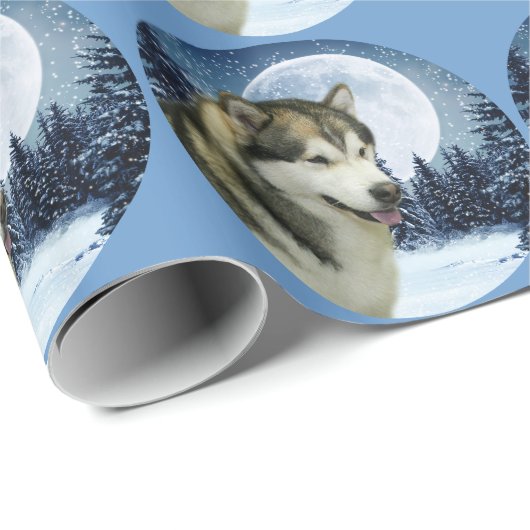Alaskischer Malamute-Packpapier Geschenkpapier (Rolleneckpunkt)