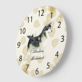 Alaskischer Malamute ~ TAN verlässt Motiff Große Wanduhr (Winkel)