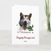 Alaskischer Malamute-Weihnachten Feiertagskarte (Rückseite)