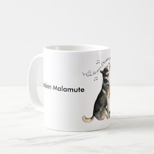 Alaskischer Malamute, wie? Merken Sie hallo Kaffeetasse (Vorderseite Links)