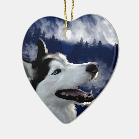 Alaskischer Schlittenhund Keramikornament (Links)