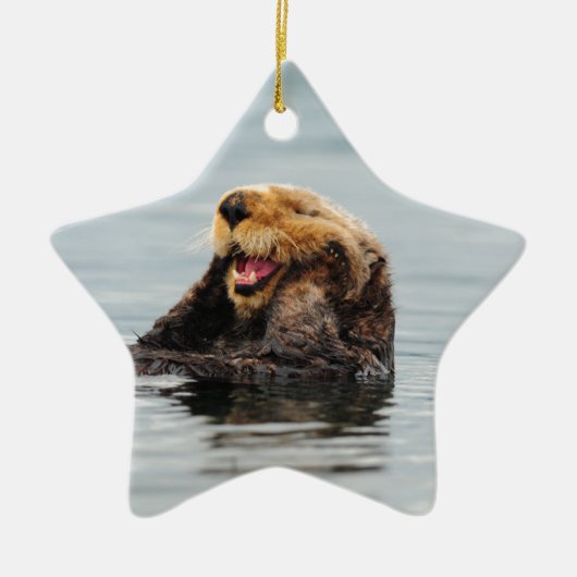 Alaskischer Seeotter Keramik Ornament (Vorne)