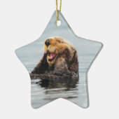 Alaskischer Seeotter Keramik Ornament (Links)
